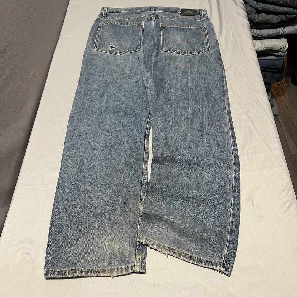 Levis SilverTab Relaxed Jeans Mens 33x32 Blue Medium Wash Wide Leg Distressed